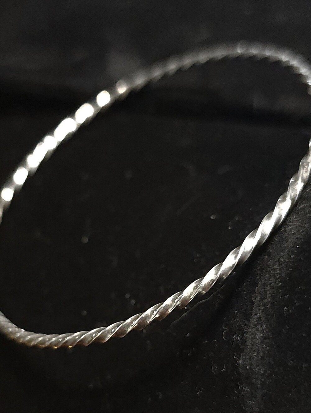 Antiqued Sterling Silver Twist Cable Stacking Bangle - 6g